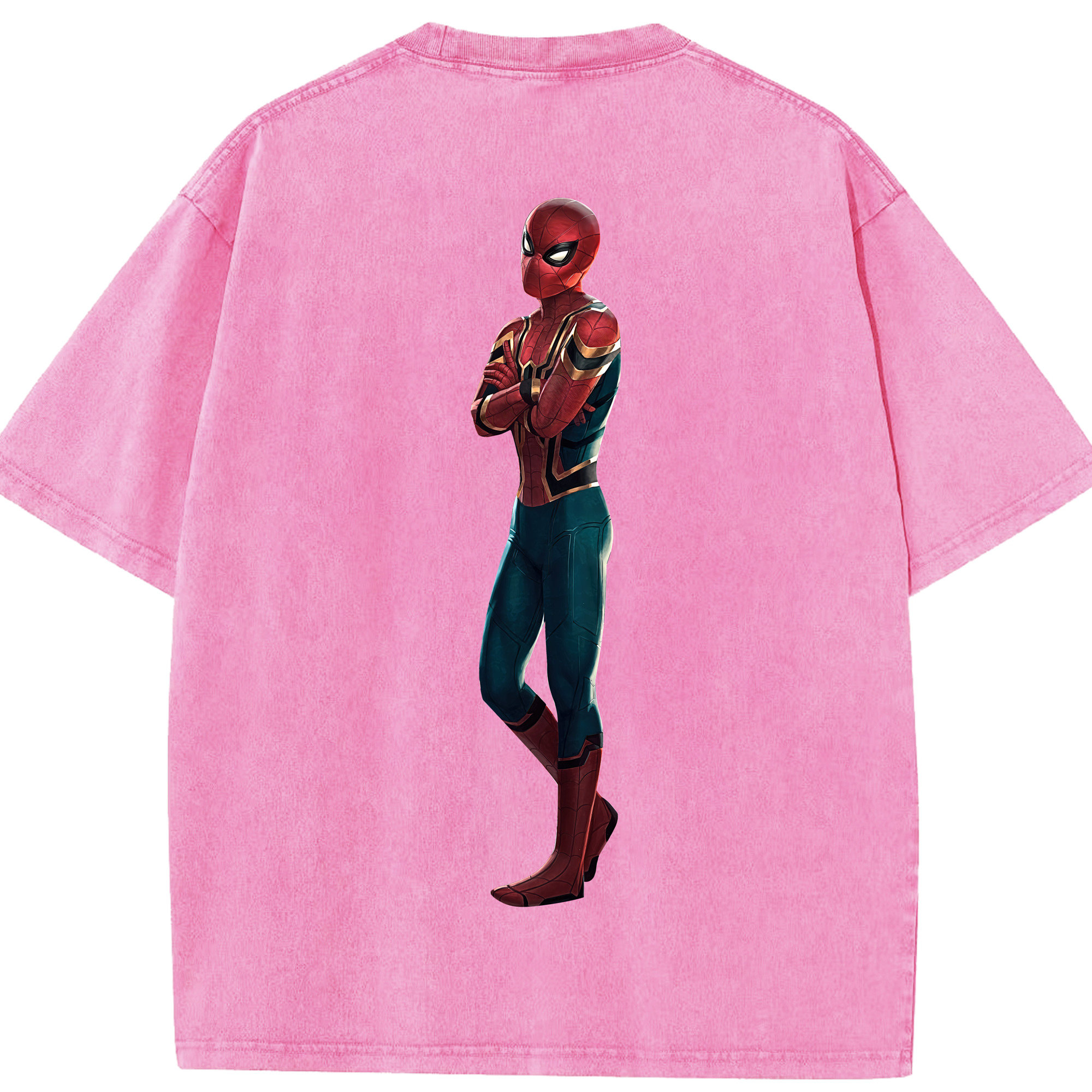（画像用） Spider Man スパイダーマン 綿100% ヴィンテージ風 半袖Tシャツ（背面プリント）
